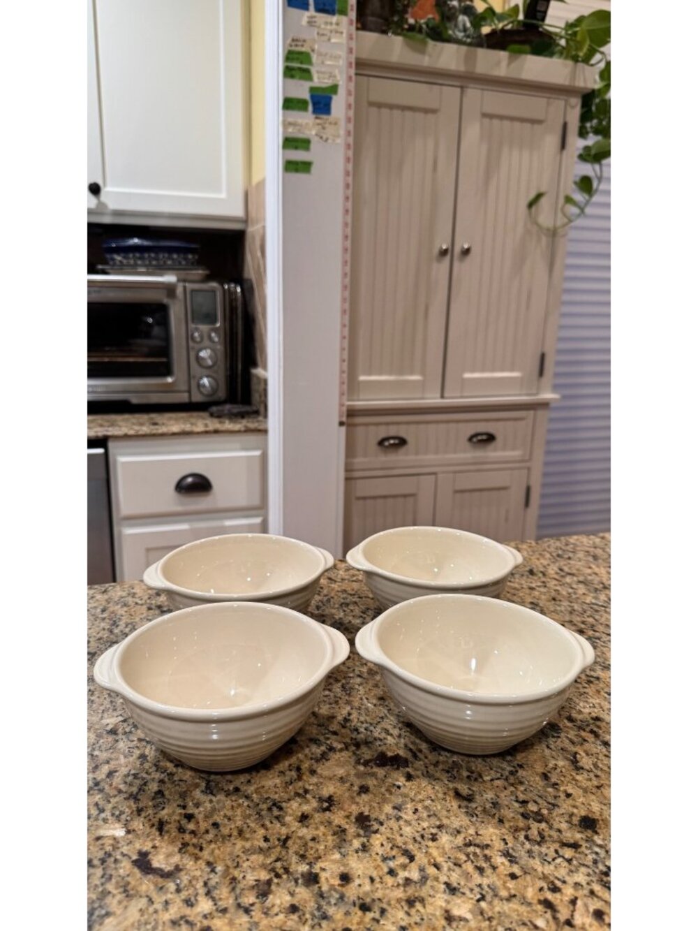 4 Emile Henry Modele Depose 21.60 Bowl Ribbed Lug Handled Soup Cereal Ice Cream - Picture 2 of 10